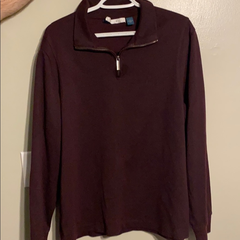 Cotton/poly pullover half-zip